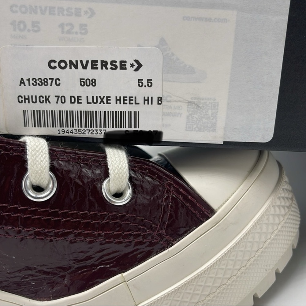 Converse WMNS High-Top Heeled Platform Sneakers CHUCK 70 DE LUXE HEEL HI BOOTS - Picture 16 of 16